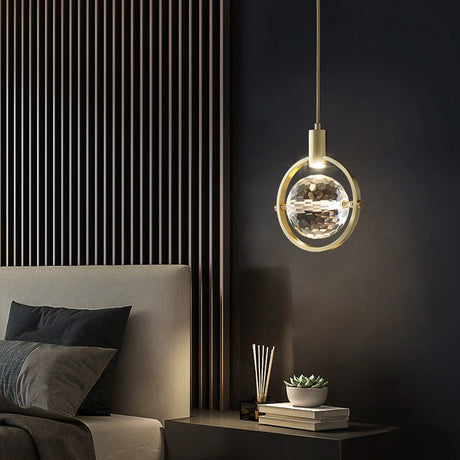 Modern ring kristall LED taklampa Carvallo