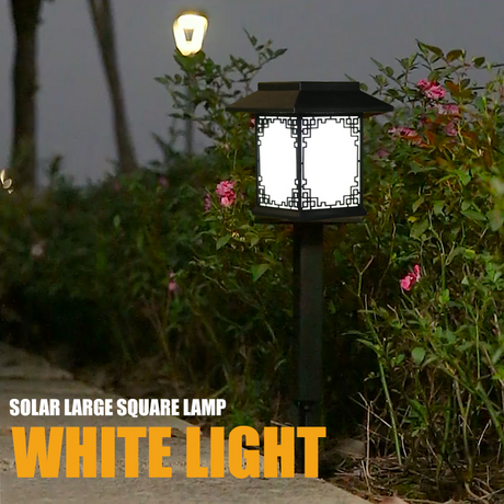 Solar LED Trädgårdslampa – Stor kvadratisk lampa med varmt ljus och dubbel användning Carvallo