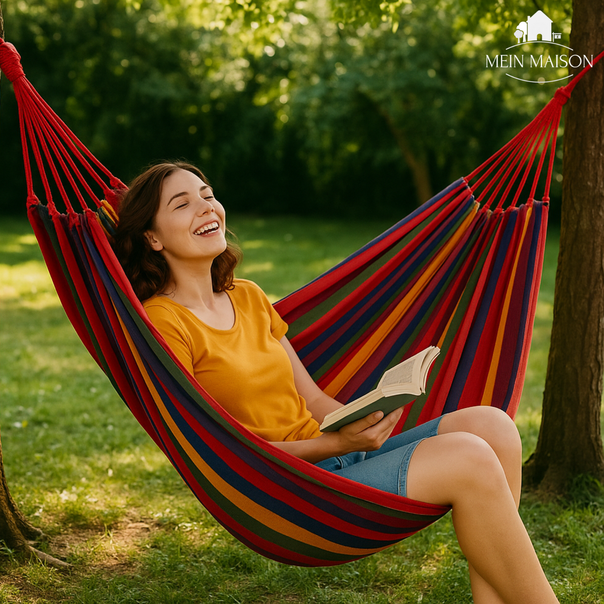 Carvallo Hängematta | Robust Canvas | Anti-glid-design | Bärförmåga 200 kg Carvallo