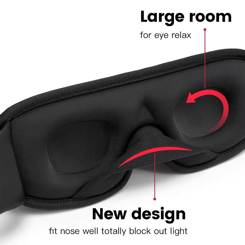Portabel 3D Sovmask - Ljusblockerande, Mjukt Vadderat Ögonskydd för Optimal Komfort-Personligt-BB-Hemnix