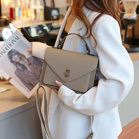 Amoria - Elegant Crossbody-väska i Läder för Kvinnor-Handväska-BB-Grå-Hemnix