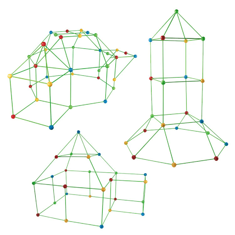 3D Lekhus | Byggsats med Pinnar DIY Gör Det Själv Lärande för Barn-Barn-BB-Hemnix