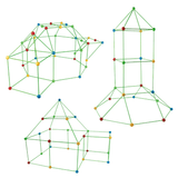 3D Lekhus | Byggsats med Pinnar DIY Gör Det Själv Lärande för Barn-Barn-BB-Hemnix