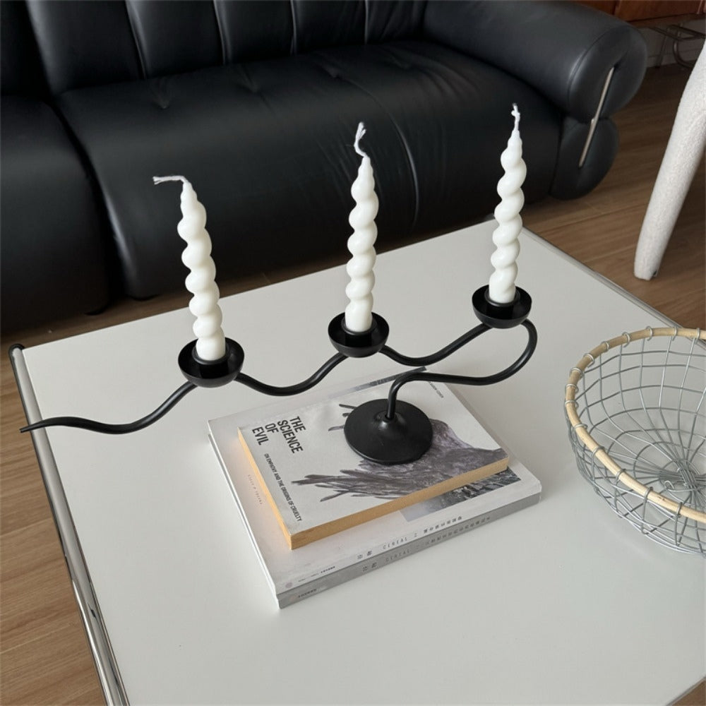 Tri Iron Twisted Candle Holder Carvallo