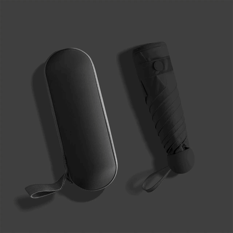 Kompakt Hopfällbart Paraply-Personligt-BB-Svart-Hemnix