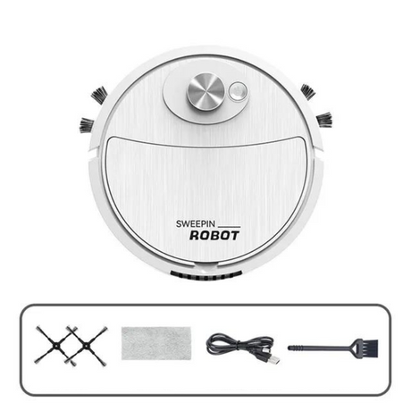 Carvallo Bot Saugrobot 3-i-1 | Sug, Torka & Sop | Tyst & Kompakt | USB-Laddning Carvallo