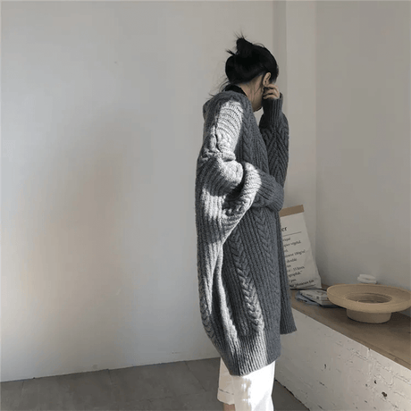 Stickad Löst Sittande Kofta-Personligt-BB-Hemnix