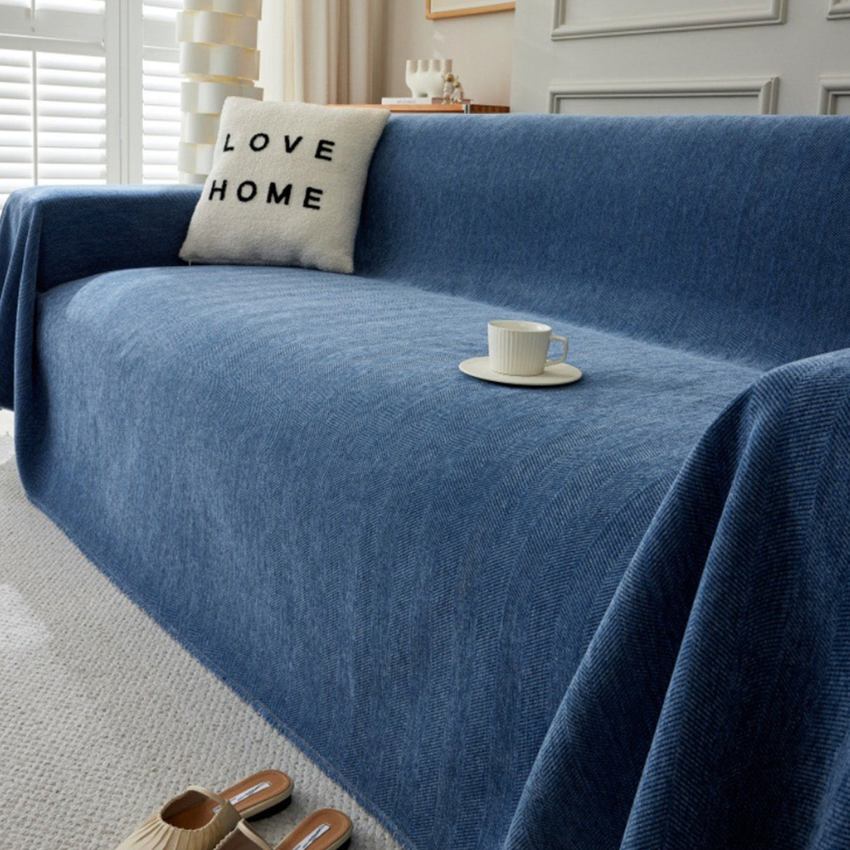 Hållbar husdjursvänlig herringbone sofföverdrag - Modern, stiligt och hållbart soffskydd Carvallo