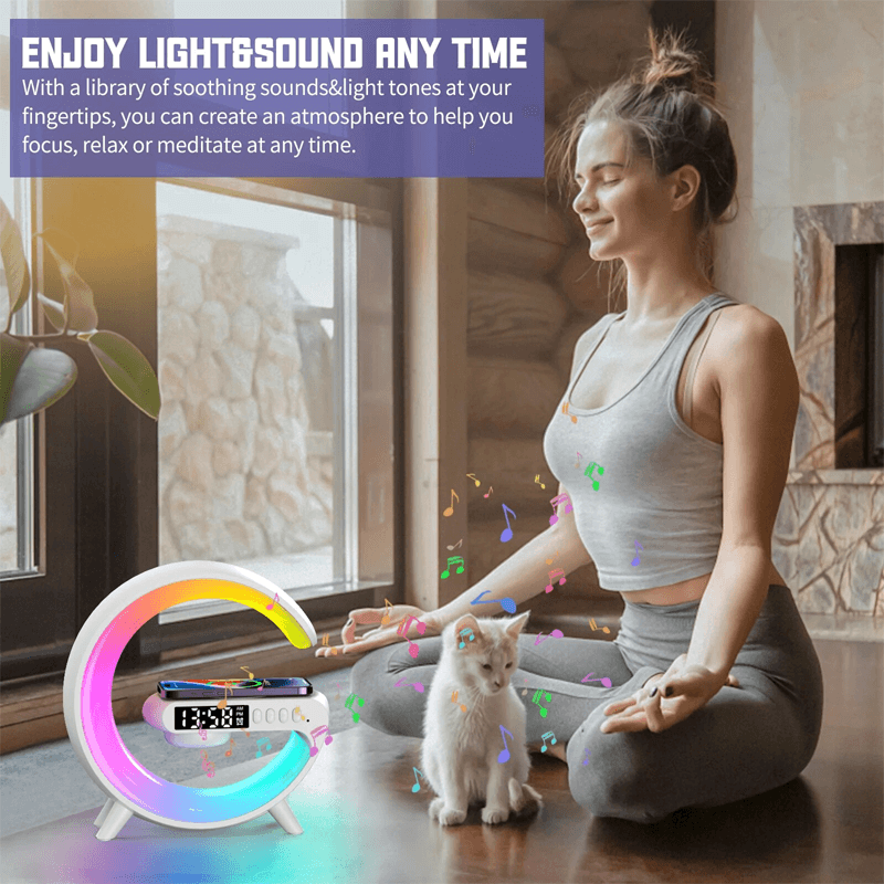 Multifunktionell Trådlös RGB Nattlampa Laddningsplatta-telefonladdare-BB-Hemnix