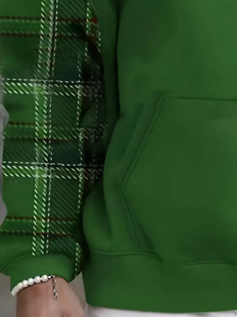 Hoodie Män Rutigt Mönster Avslappnad 100% Bomull