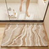 Modern Zebra Badmatta | Mjuk Plysch | Absorberande Halkfri Polyester | Brick by Brick Carvallo