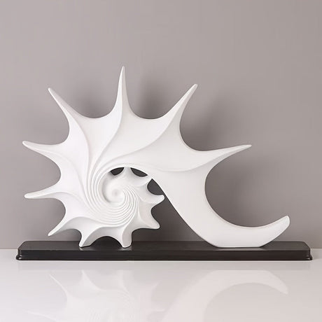 Elegant blå & guld snäckskulptur - Lyxig harts kustfantasi heminredningsdekor MILA Sverige