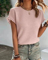 Dam T-shirt Avslappnad Design 100% Bomull Hemnix