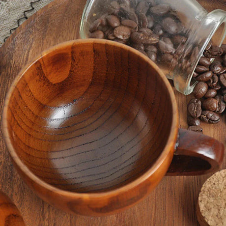 Rustika Naturliga Trä Te Koppar med Handtag (2ST) Carvallo