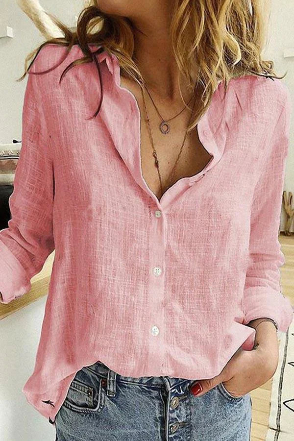 Dam Blus V-hals Broderad Elegant Polyester