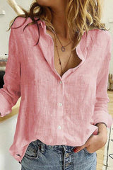 Dam Blus V-hals Broderad Elegant Polyester