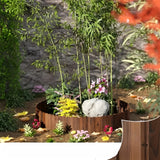 Flexibel trädgårdsstängsel i trä – Dekorativ kant för rabatt för trädgård & terrass Carvallo