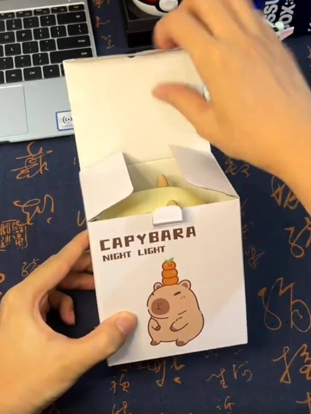 CapyGlow - Söta Capybara Nattlampa med USB Uppladdningsbar Silikonlampa Carvallo