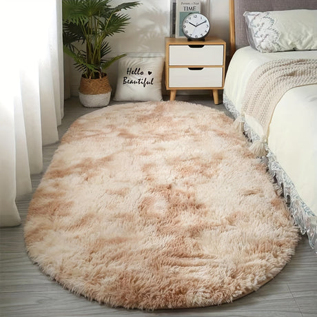 Plush Oval Rug – Mjuk och stilren matta för sovrum och vardagsrumsdekoration Carvallo