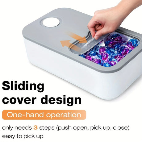 Stor tvättmedelsbehållare med skjutbart lock – Stor förvaringsbehållare för pulver och kapslar MILA Sverige