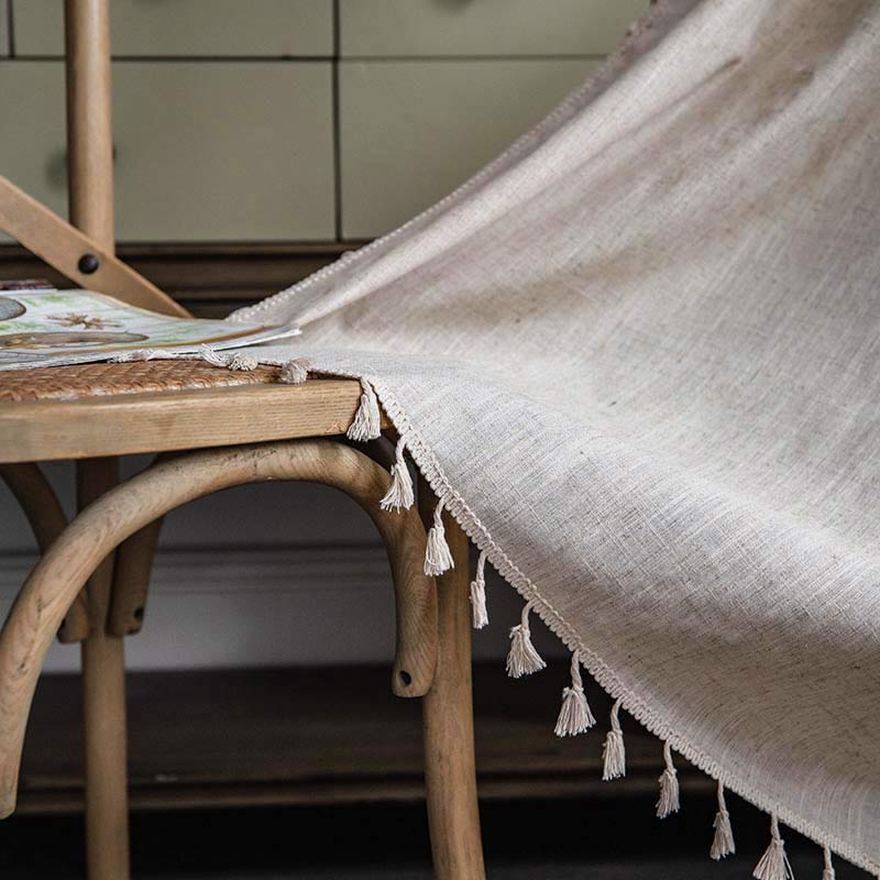 Boho Tussle Beige Ljusfilter Gardin Carvallo