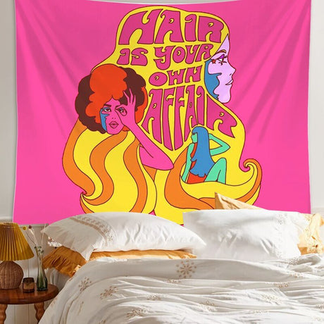 80's Retro Hippie Stil Vägghängande Tapestry 100% Polyester Carvallo