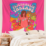80's Retro Hippie Stil Vägghängande Tapestry 100% Polyester Carvallo