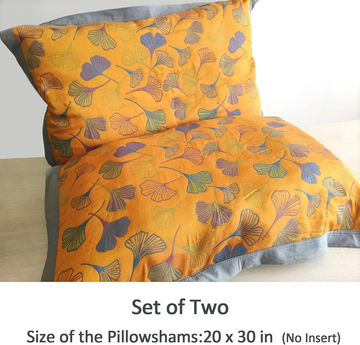 GinkgoLuxe broderade kuddar – Elegant bomullskomfort MILA Sverige