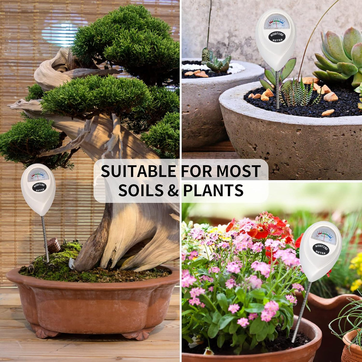 Markfuktighetsmätare för exakt fuktmätning i jord – Idealisk för växtskötsel Carvallo