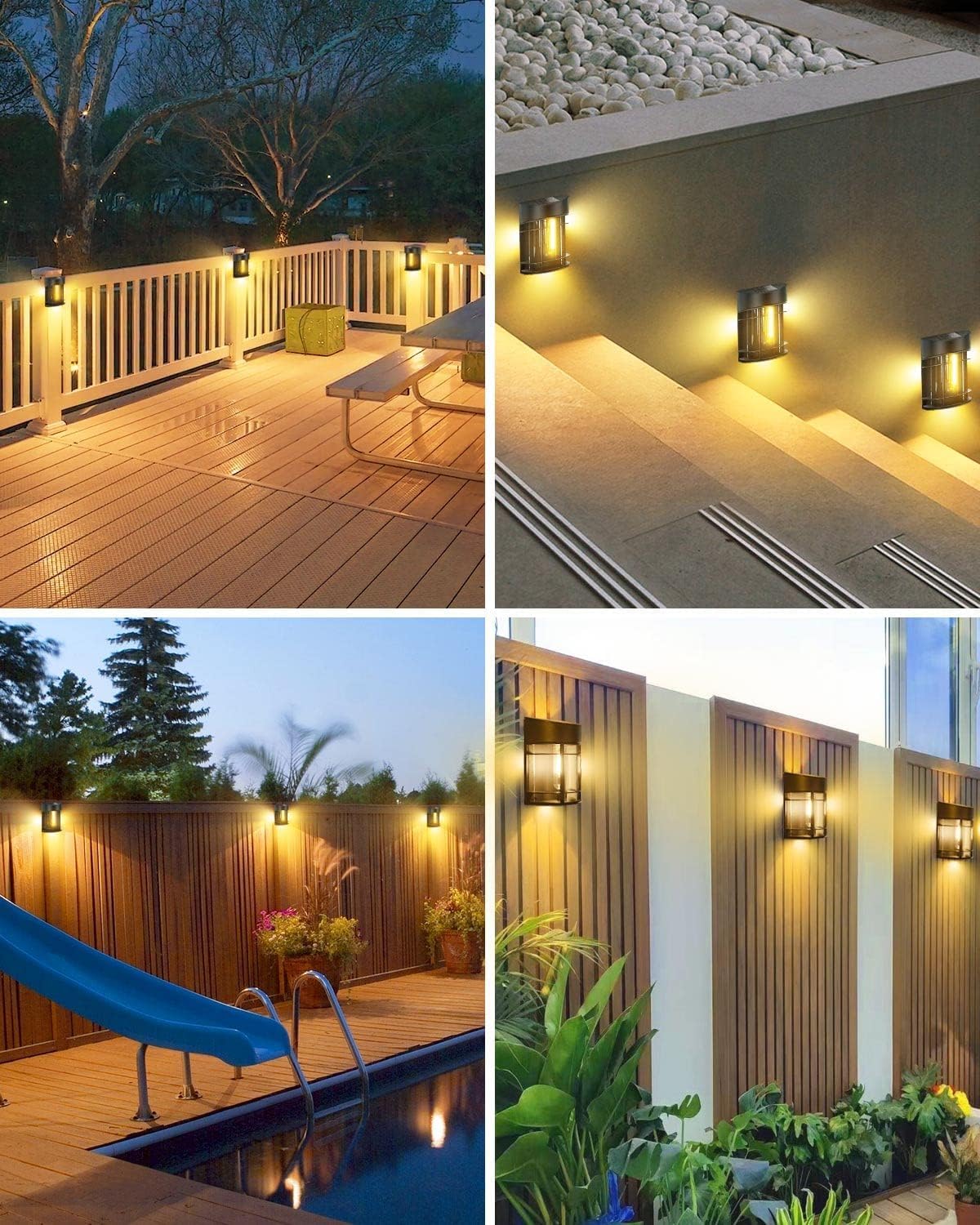 Utomhusvägglampa med glas och galler – LED trädgår belysning, väderbeständig för terrass & balkong Carvallo