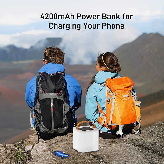 Solar LED Lykta – Bärbar, hopfällbar campinglampa med solenergi för utomhusaktiviteter Carvallo