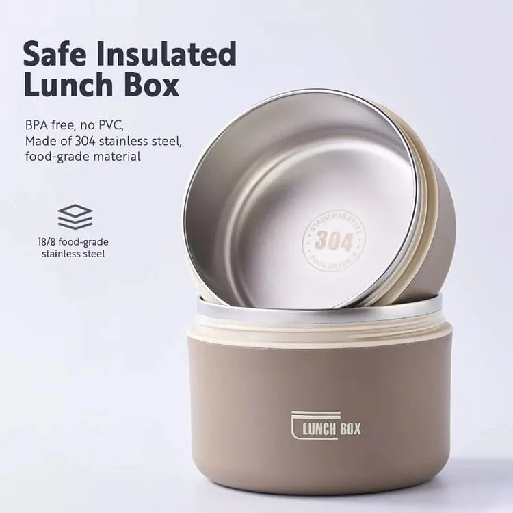 Isolerad Lunchlåda Flera Fack BPA-fri Plast Rostfritt Stål