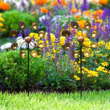 Dekorativ trädgårdsvindmölla med metallblommor – Färgglad vindspel för utomhusbruk Carvallo