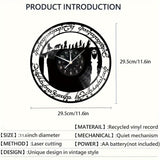 Tidlösa legender tyst vinyl väggklocka vintage dekoration Carvallo