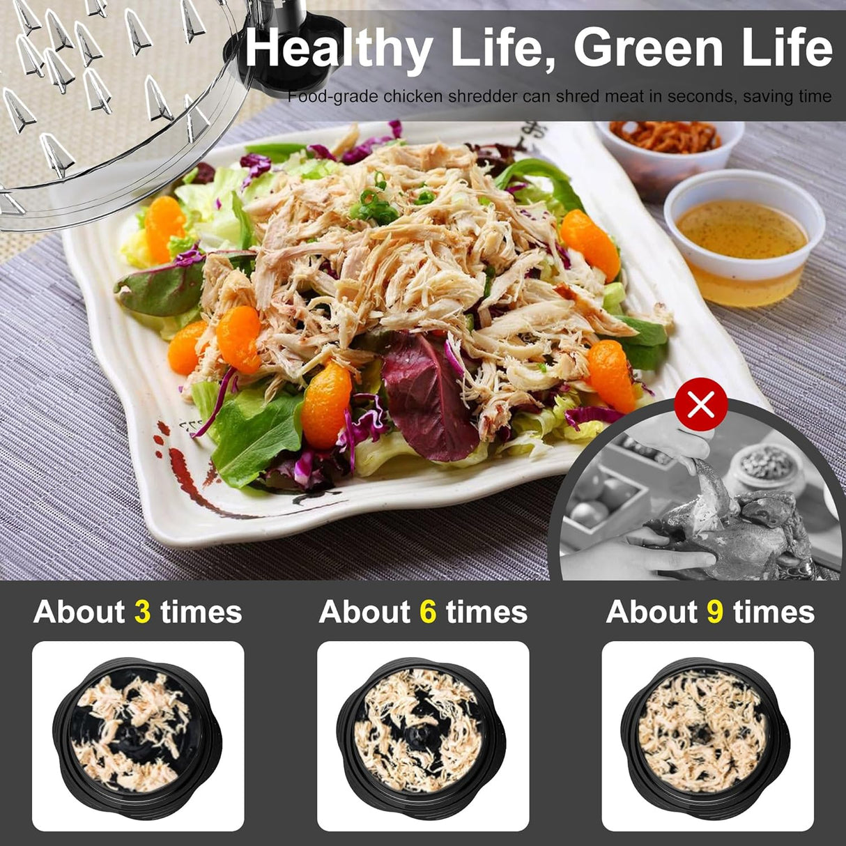 Carvallo köttklippare | Ergonomisk & Rutschfritt | Stor kapacitet | BPA-fri Carvallo