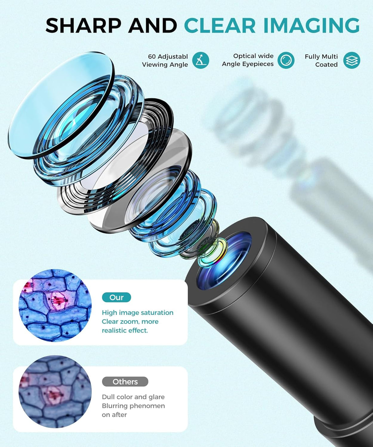Mikroskopkit med objektglas och telefonadapter Carvallo