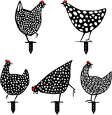 Dekorativa höns i metall - trädgårdssticker set för utomhusbruk Carvallo