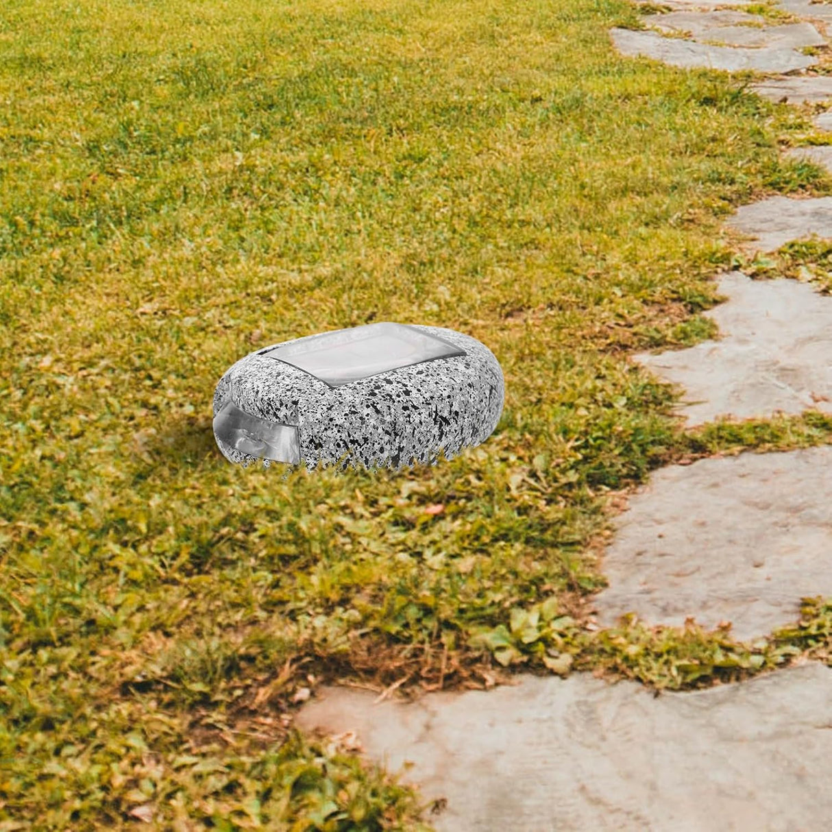 Solar LED Stenlampa för trädgård och stigar – Väderbeständig stigbelysning i naturstensdesign Carvallo