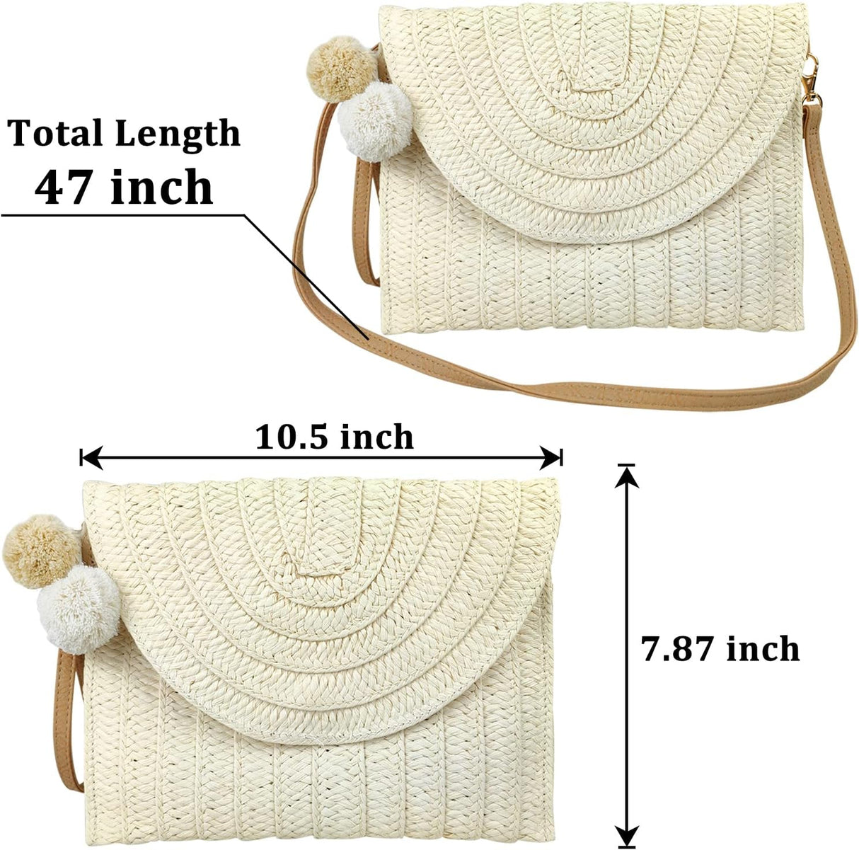 Strå Väskcrossbody Sommar Vävda Axelväska Carvallo