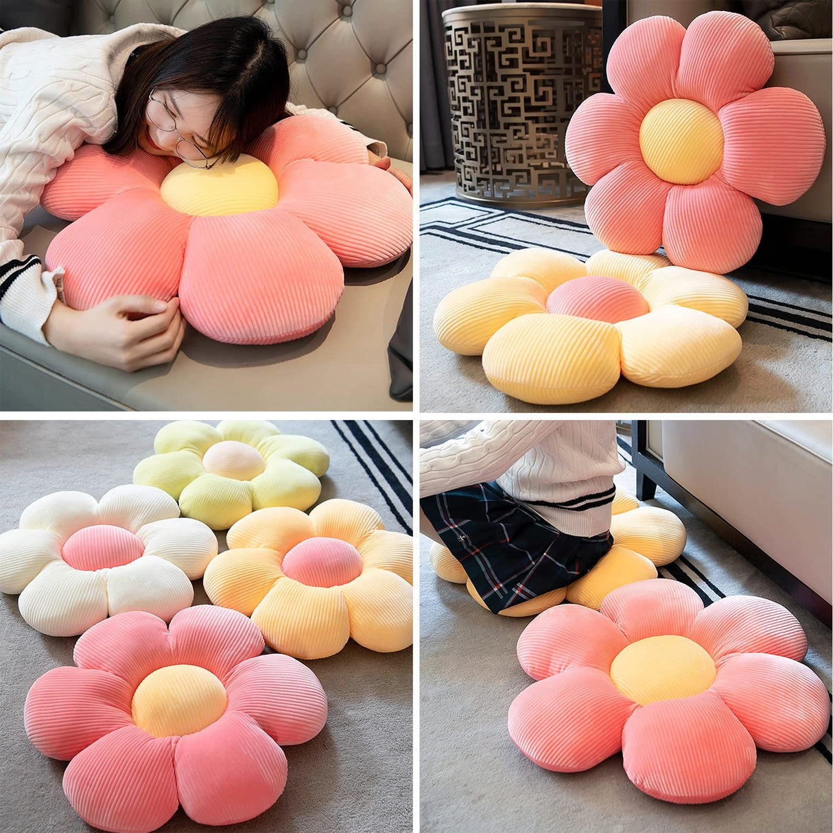 FloraDream Kudde - Mjukt Kudde med Sex Blommor Petal Carvallo