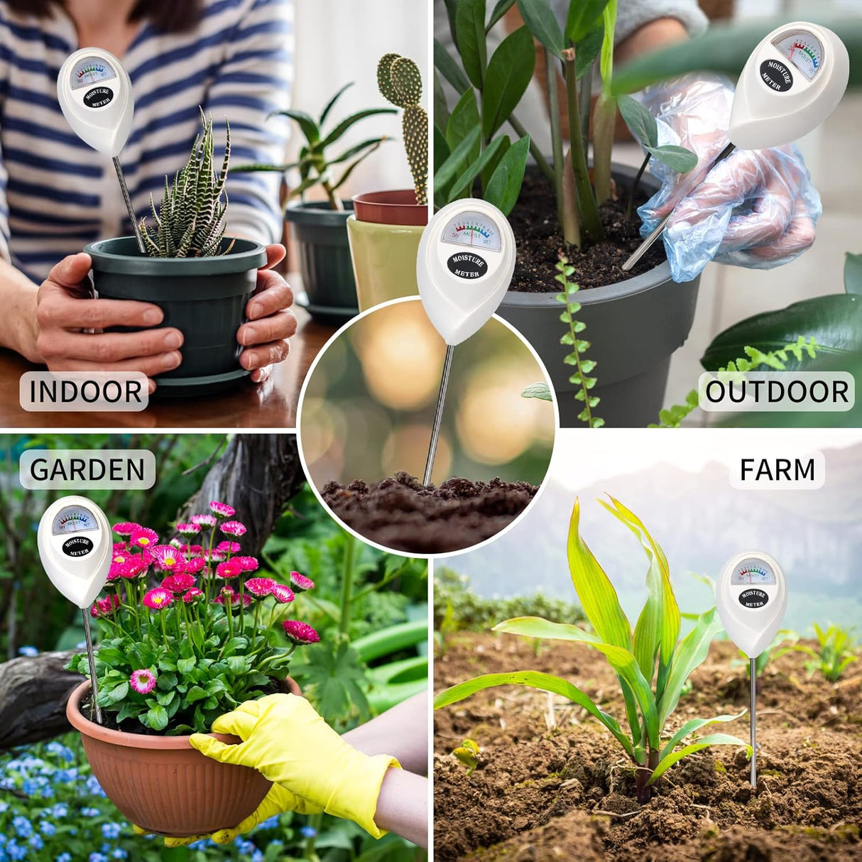 Markfuktighetsmätare för exakt fuktmätning i jord – Idealisk för växtskötsel Carvallo