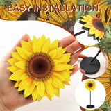 Rustikt träbordsdekorationsset med solrosor och fjärilar – Perfekt för vår- och sommardekorationer MILA Sverige