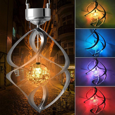 LED Solarsvindspel med färgskiftning – Dekorativ trädgår belysning för utomhusbruk Carvallo