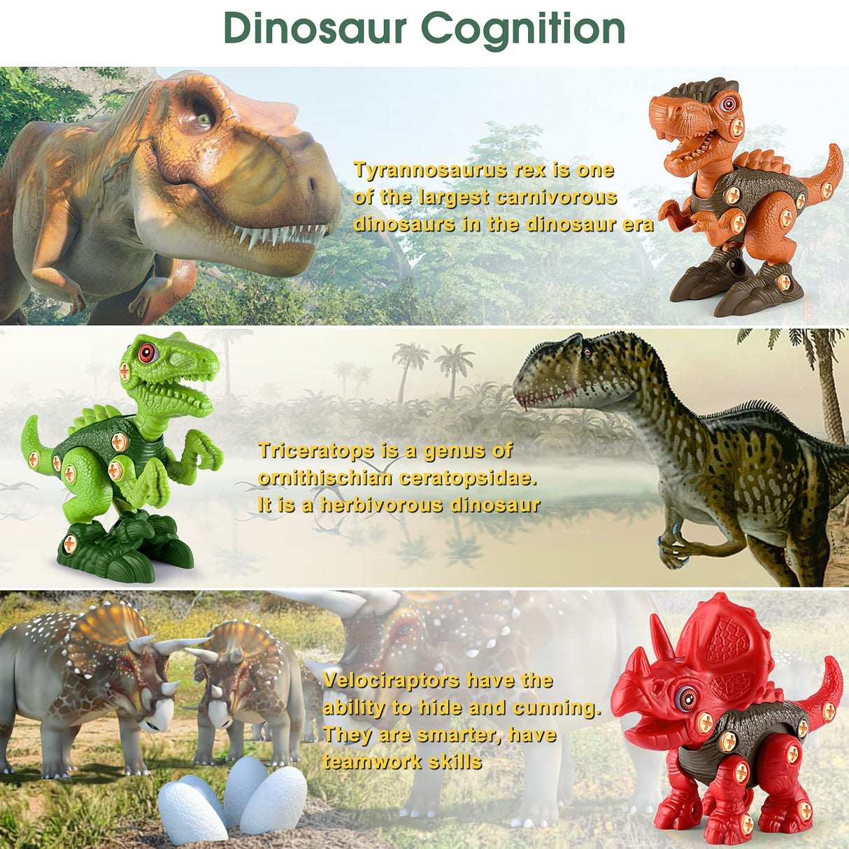 Dinosaurleksak Konstruktion Set för Barn Carvallo