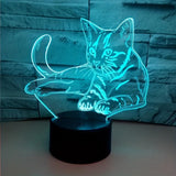 CatGlow - 3D Katt Nattlampa med 7 Färger Touch Kontroll Carvallo