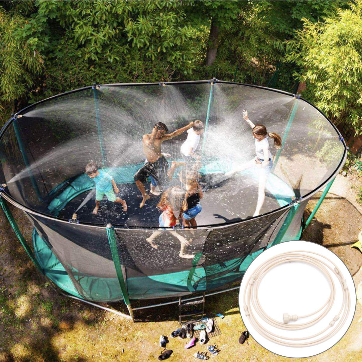 Sprinklersystem – Vattenslang med sprutmunstycken för svalkande uppfriskning i trädgården Carvallo