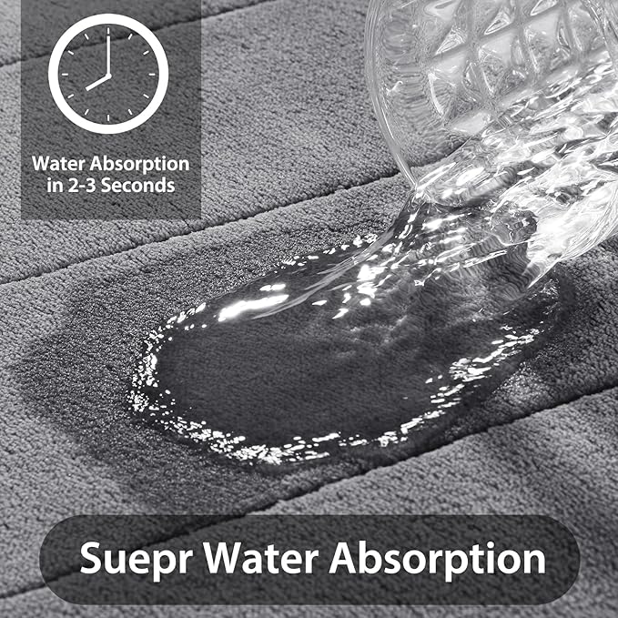 Minneskum icke halkande badmatta - 3 delar set Carvallo