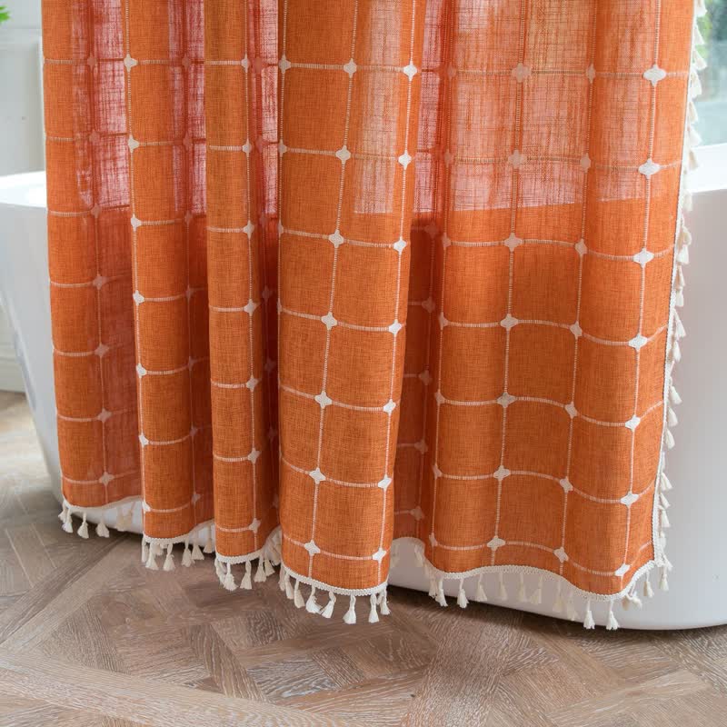 Vintage Inspirerad Rutig Duschgardin Carvallo