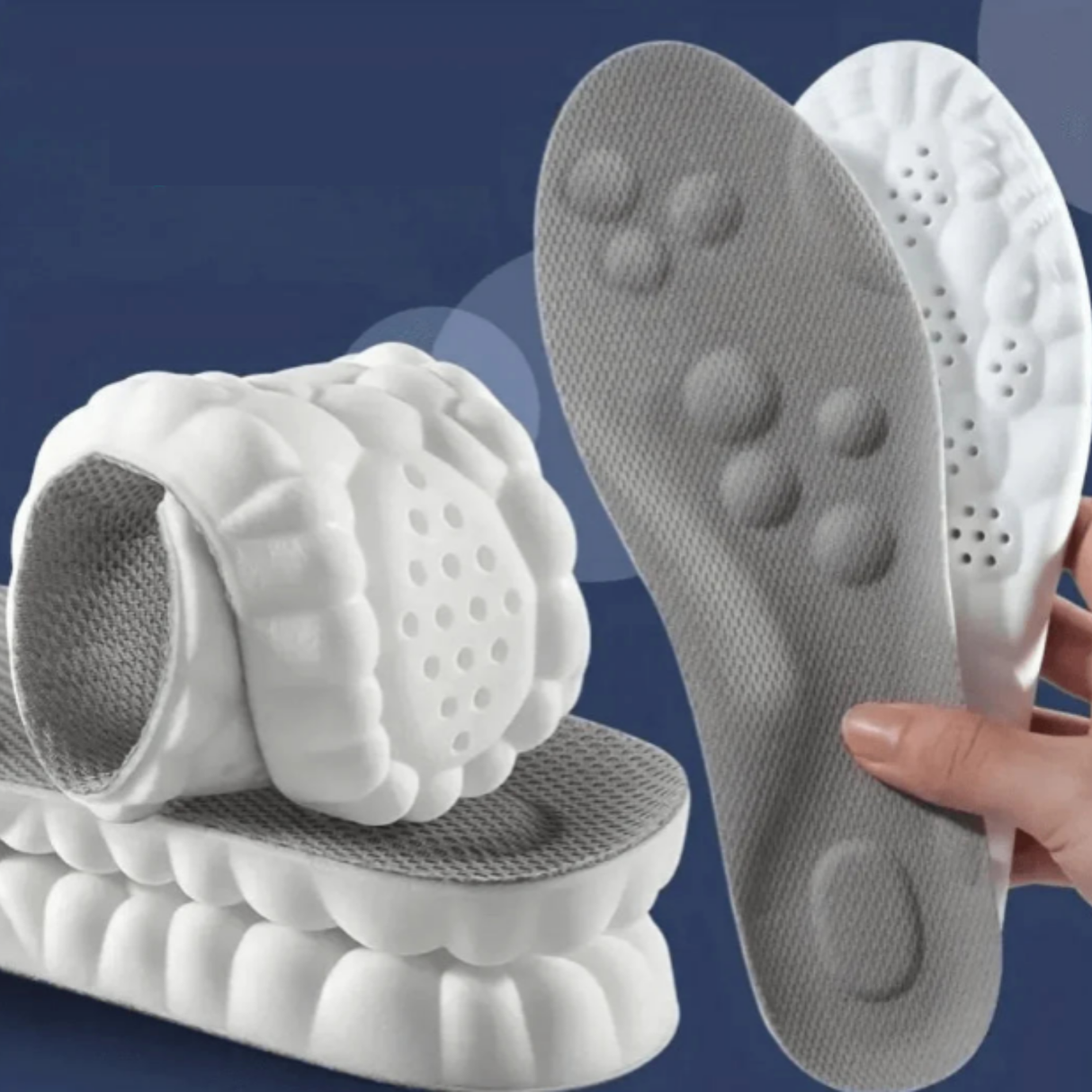 Carvallo 4D inläggssulor | Smärtfri fötter | Ergonomiskt stöd | Tvättbar & Anpassningsbar Carvallo