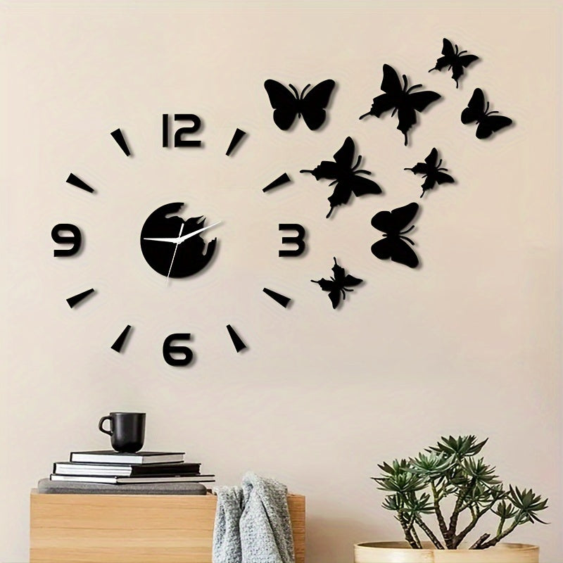 AcrylicButterfly - DIY 3D Fjäril Spegel Väggen Klocka Carvallo